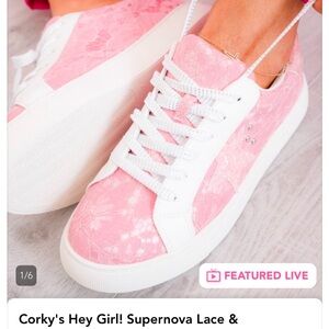 Corky’s Hey Girl! Supernova Pink Lace Women's Sneakers